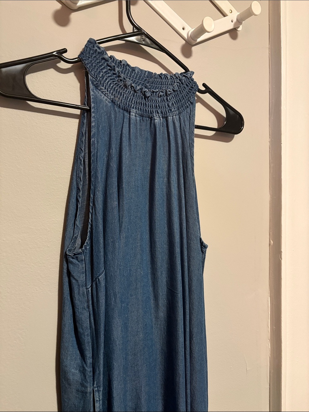 Nanette Lepore Denim High-Neck Dress with Pockets